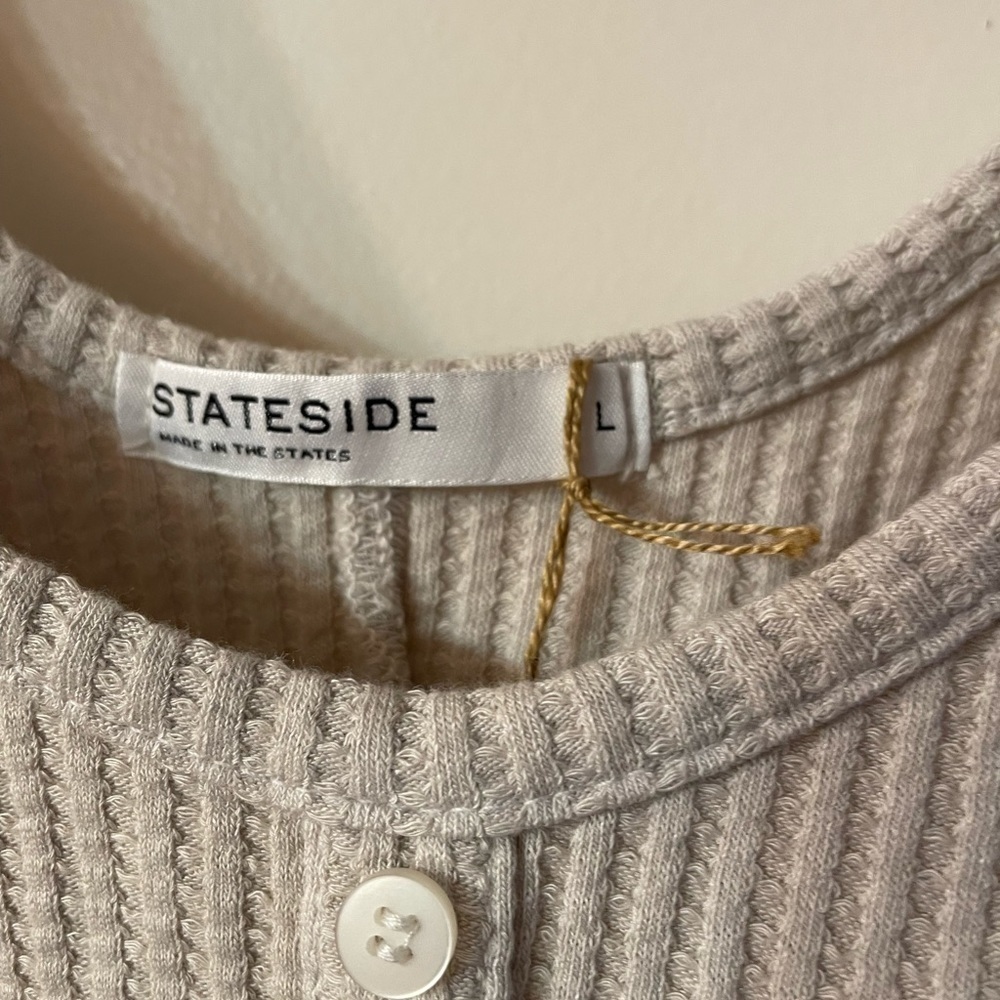 Stateside oatmeal thermal crop top - Picture 2 of 3